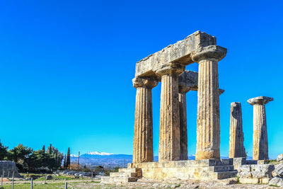 Old ruins against blue sky