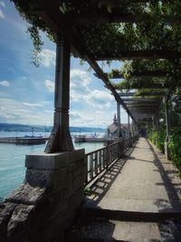 Bridge over river against sky