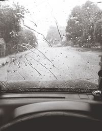 Road seen through car windshield