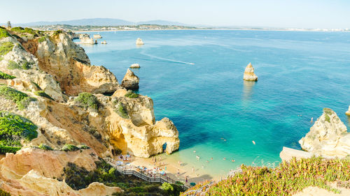 High angle view of sea against sky