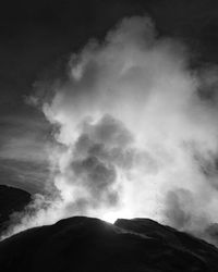 Eruption at el tatio geyser