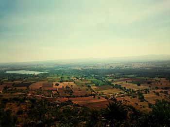 High angle view of landscape against sky