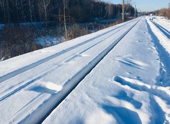 View of snow covered land