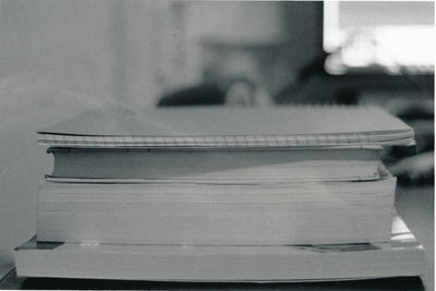 Close-up of books on table