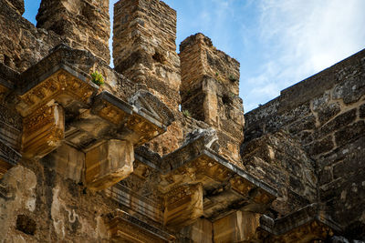 The walls of the old amphitheater remember a lot. ancient reliefs on the stone walls 