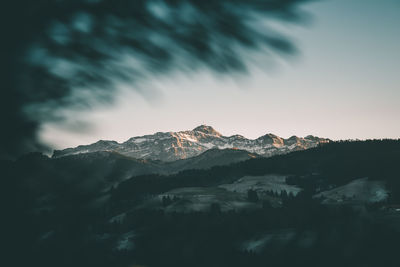 Low angle view of mountains against sky