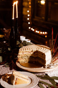 Close-up of food on table