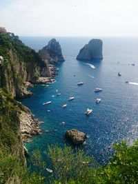 High angle view of sea against sky