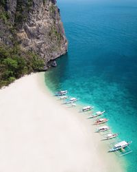 High angle view of beach against sky