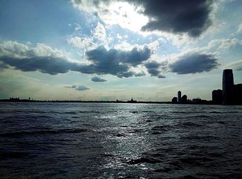 View of sea against cloudy sky