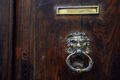 Close-up of door knocker