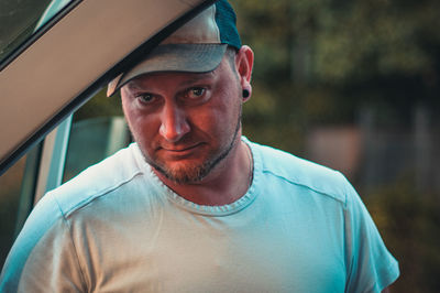 Portrait of man wearing cap