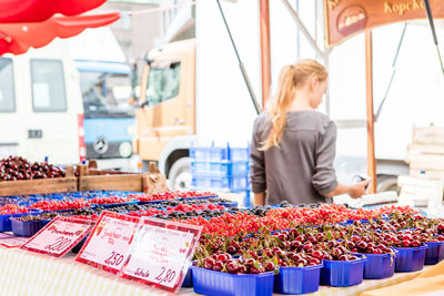 Young woman in market