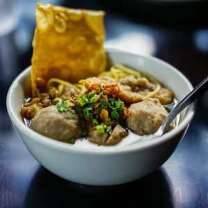 Close-up of meal served in plate