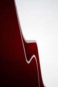 High angle view of red light over white background