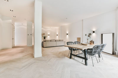 Empty chairs and tables at home