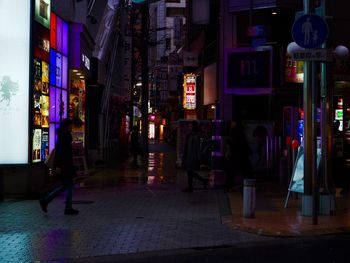 Illuminated city at night