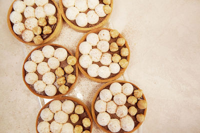 High angle view of food on table