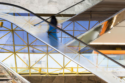 Low angle view of skylight in building