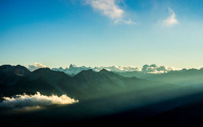 Scenic view of mountains against sky