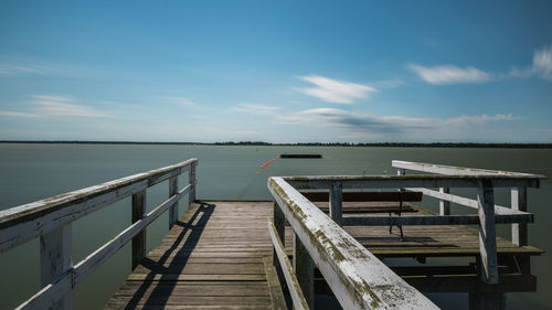 View of pier on sea