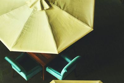 High angle view of multi colored paper on table