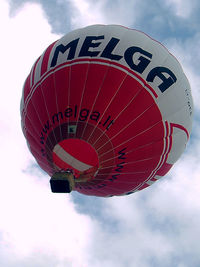 Hot air balloon flying in sky