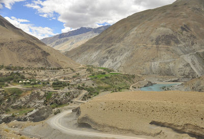 Sangam - beautiful view of confluence of the zanskar and indus rivers in nimmu valley