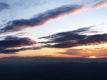 Scenic view of dramatic sky during sunset