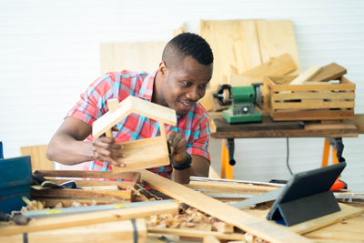 Man working at home