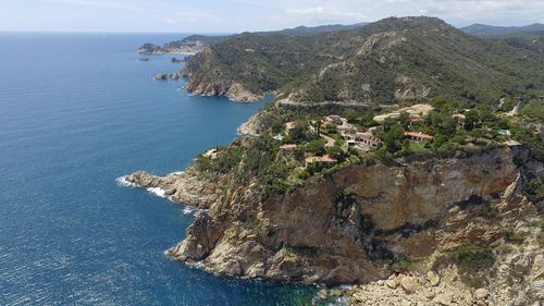 High angle view of sea against sky