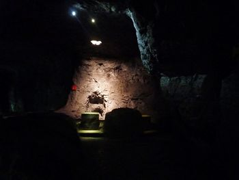 View of illuminated tunnel