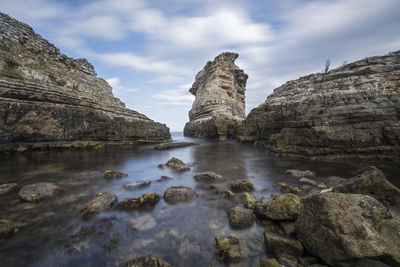 Rocky formations on sea