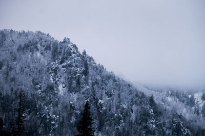 Scenic view of snow covered mountains against sky