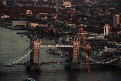 High angle view of bridge over river