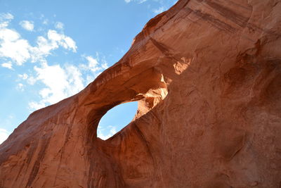 Low angle view of rock formation