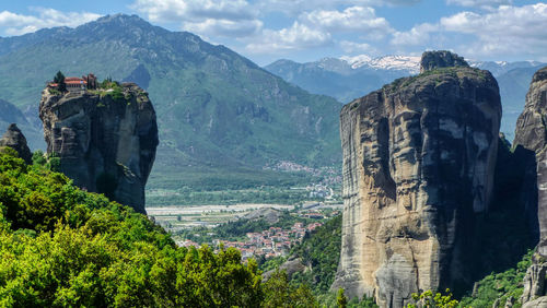 Panoramic view of rocky mountains against sky