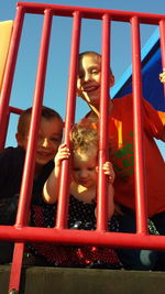 Portrait of children playing in playground