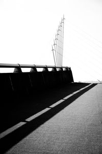 Low angle view of bridge against clear sky