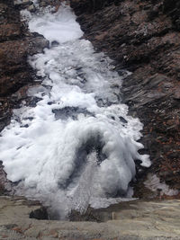 Water flowing through rocks