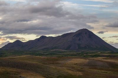 View of mountain against cloudy sky