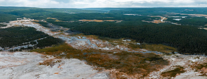 Upper geyser basin of yellowstone national park, wyoming