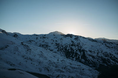 Scenic view of mountains against clear sky