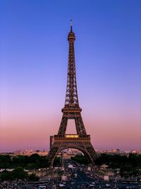 Tower against sky at sunset