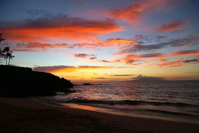 Scenic view of beach during sunset