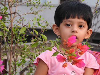 Spend time with granddaughter at home rooftop garden in dhaka, bangladesh