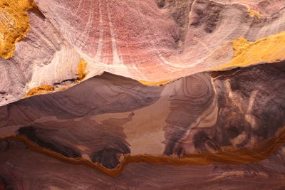 Colours of stone in ancient nabataen tomb at petra 