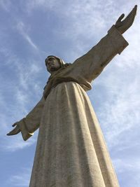 Low angle view of statue against the sky