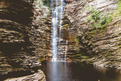 Scenic view of waterfall