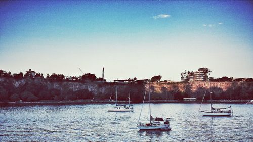 Boats in river